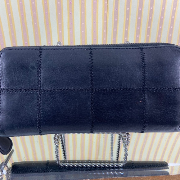 Co-Lab Black Leather Patchwork Wallet - Picture 2 of 14